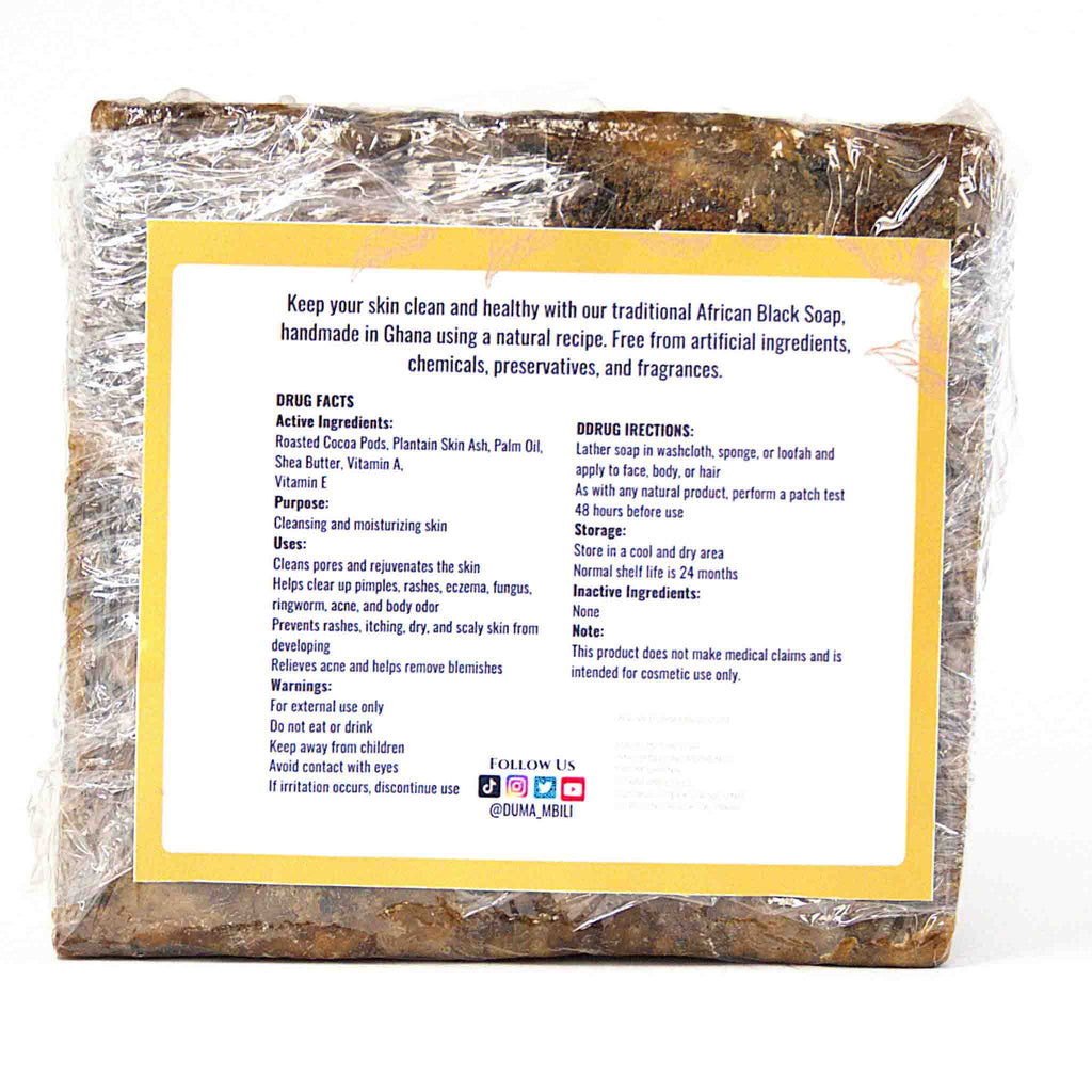 Authentic African Black Soap | Organic Skincare for Clear & Glowing Skin by Duma Mbili LLC