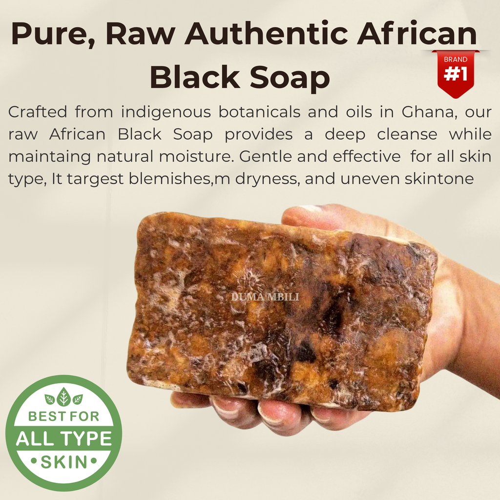 Authentic African Black Soap | Organic Skincare for Clear & Glowing Skin by Duma Mbili LLC