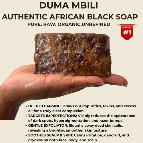 Authentic African Black Soap | Organic Skincare for Clear & Glowing Skin by Duma Mbili LLC