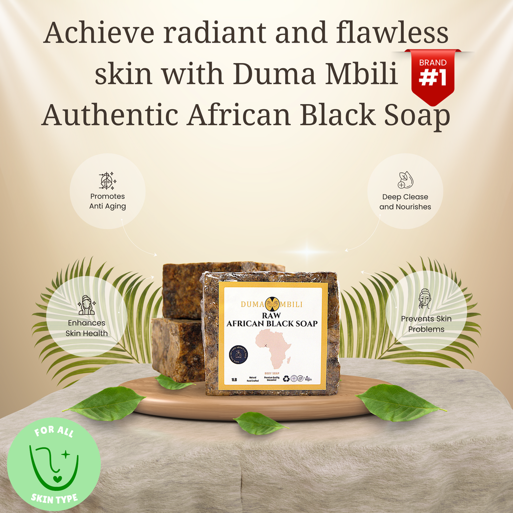 Authentic African Black Soap | Organic Skincare for Clear & Glowing Skin by Duma Mbili LLC