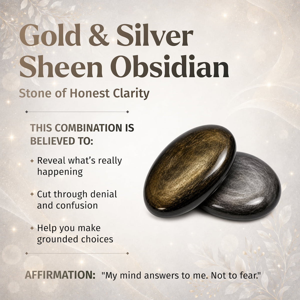 The Upper Hand – Gold & Silver Sheen Obsidian Points by Conscious Items