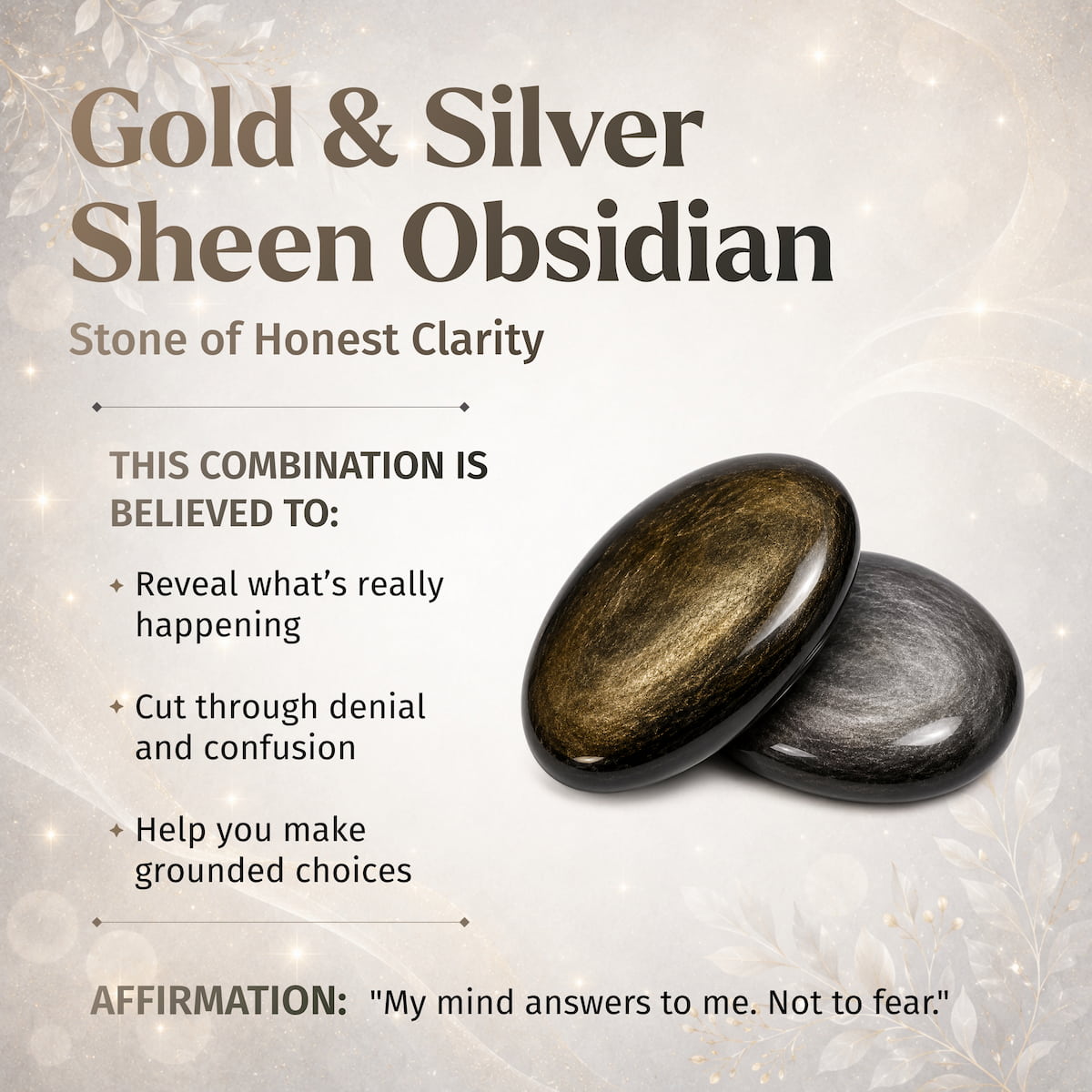The Upper Hand – Gold & Silver Sheen Obsidian Points by Conscious Items
