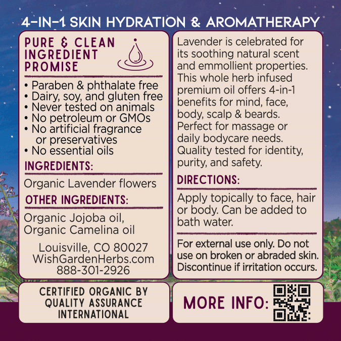 Lavender Oil, Calm & Hydrate by WishGarden Herbs