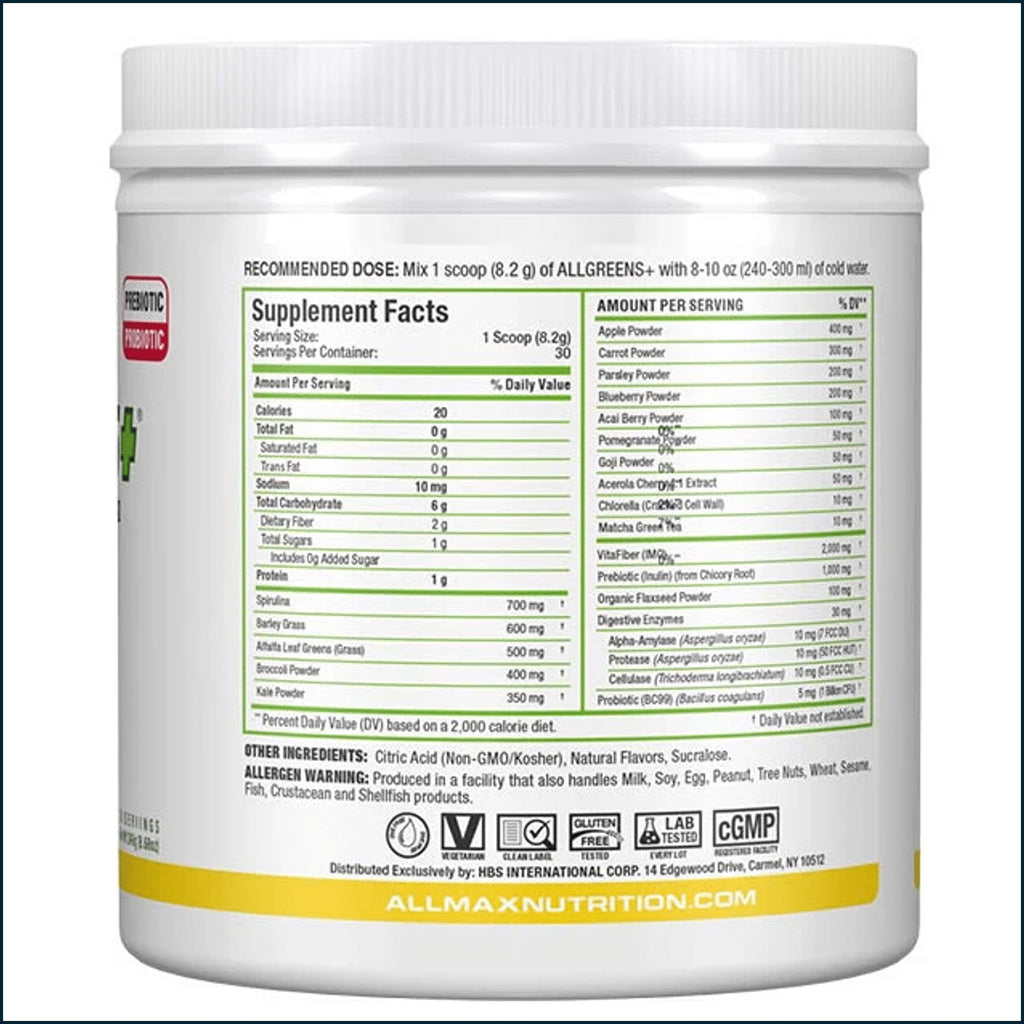 AllMax AllGreens+, 30 Servings by PoorBoySupplements.com