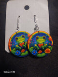 Wooden frog earrings by Phantashas-Haven