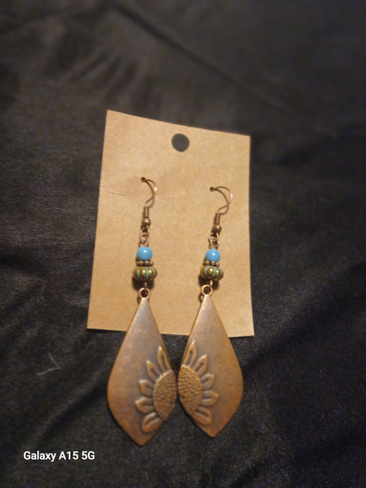 Sunflower dangling earings