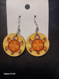 Colorful turtle Wooden Earrings by Singhifyvibes