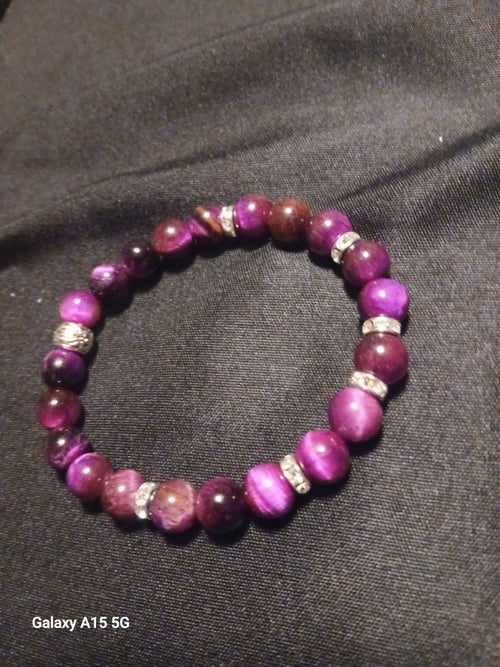Purple Tiger's Eye Bracelet by Singhifyvibes