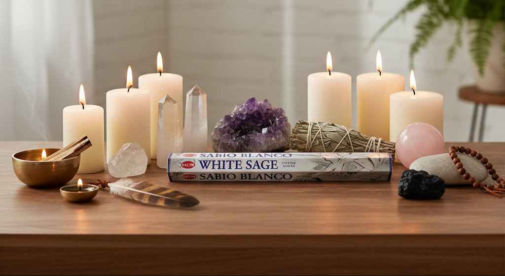 Hem Hexagon White Sage Incense Sticks by Divine Intentions