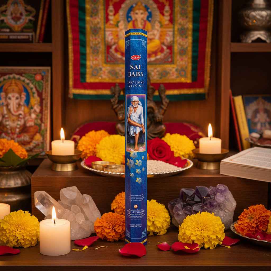 Hem Hexagon Sai Baba Incense Sticks for Spiritual Bliss and Meditation by Divine Intentions