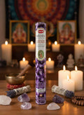 Hem Hexagon Precious Lavender Incense Sticks for Tranquil Aromatherapy by Divine Intentions