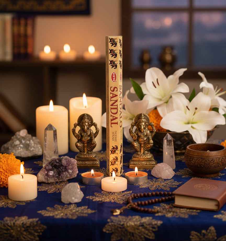 Hem Hexagon Sandal Incense Sticks for Serenity and Aromatherapy by Divine Intentions